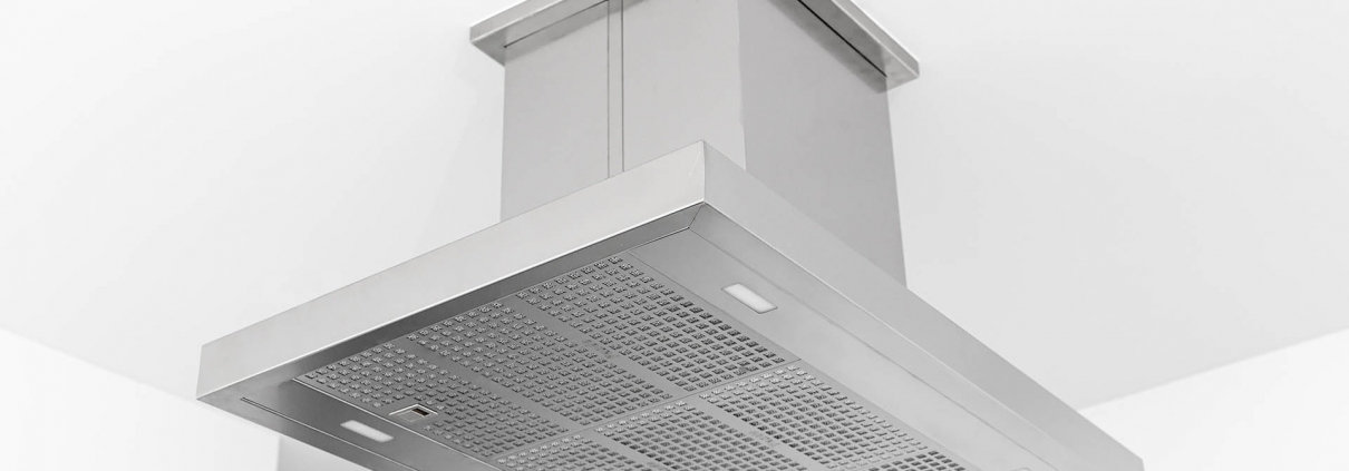 An overhead kitchen extractor fan
